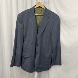 Joseph Abboud Loro Piana Mens Blazer 44R Blue Wool Pinstripe